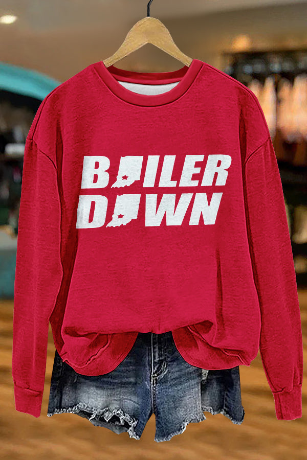 Gameday Boiler Down Indiana Basketball Print Sweatshirt