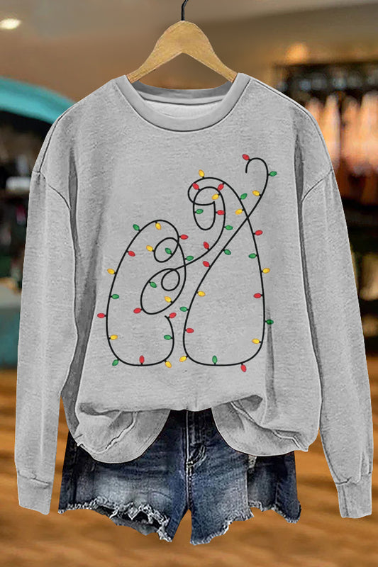 Cute Christian Christmas Lights Print Sweatshirt