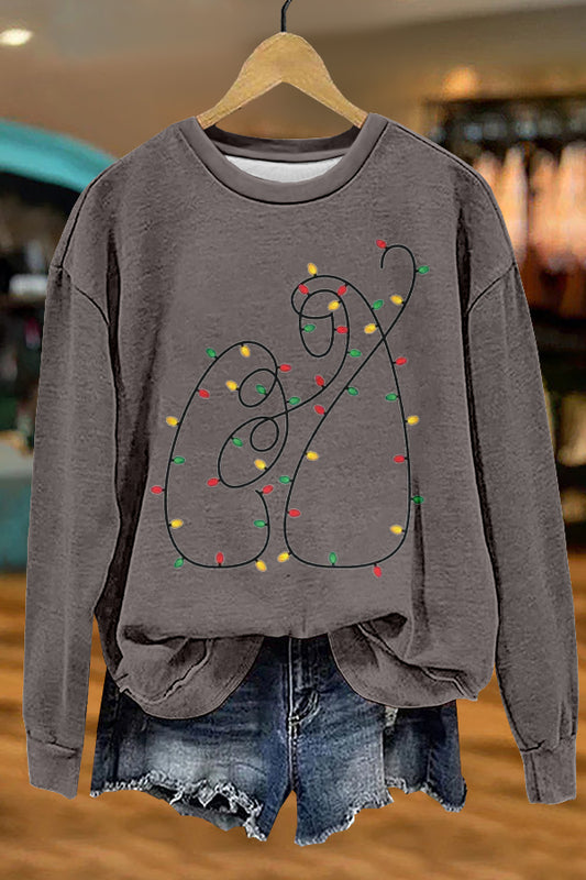 Cute Christian Christmas Lights Print Sweatshirt