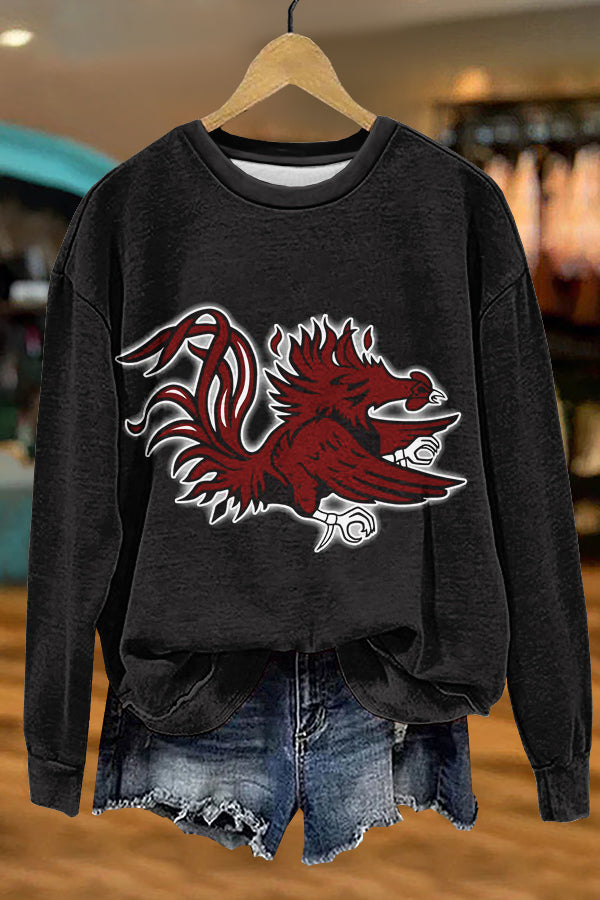 Classic North Carolina Gameday Gamecocks Print Sweatshirt