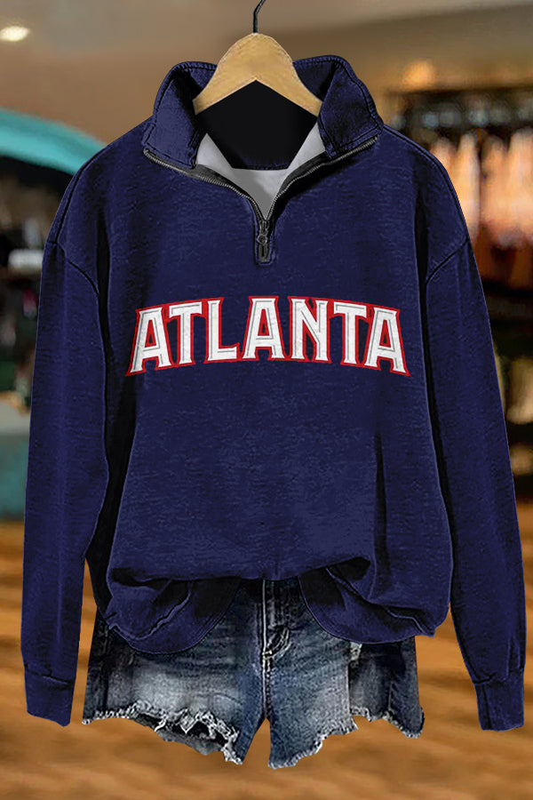 Chic Gameday Atlanta Print Sweatshirt