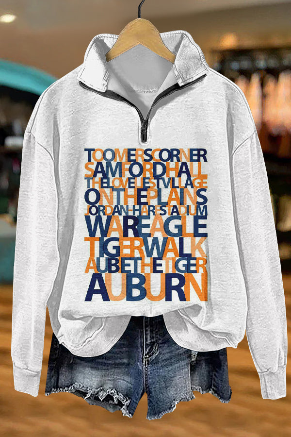 Unique Gameday Auburn Tiger Print Sweatshirt