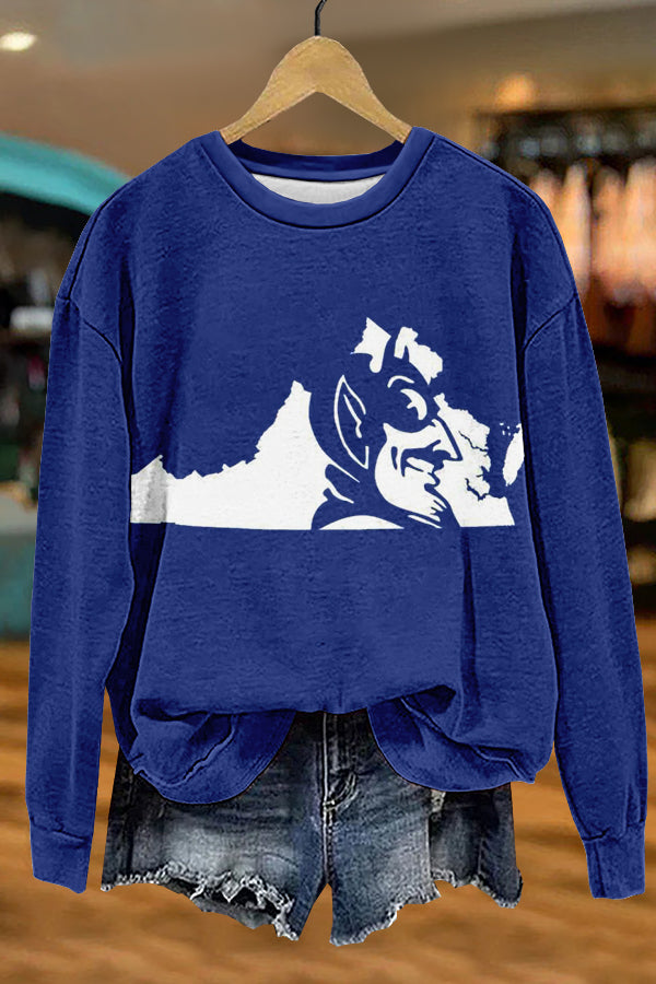 Unique Gameday Duke Print Sweatshirt