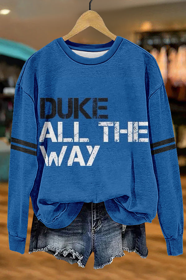 Unique Gameday Duke Print Sweatshirt