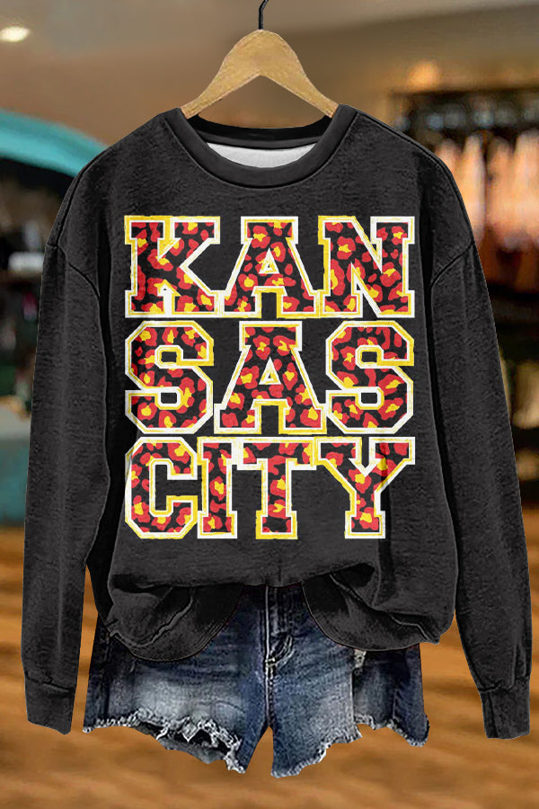 Unique Gameday Kansas KC Print Sweatshirt