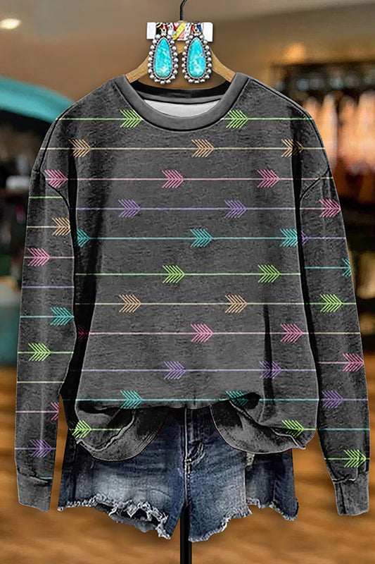 Vintage Western Arrow Print Sweatshirt