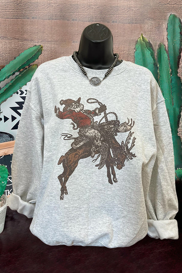 Vintage Western Cowboy Santa Sweatshirt