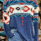 Retro Western Aztec Print Sweatshirt