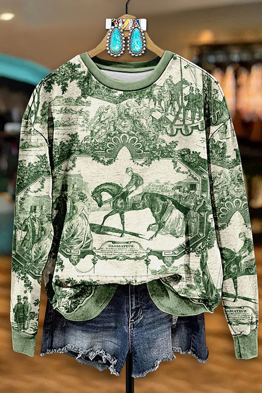 Vintage Western Rodeo Print Sweatshirt