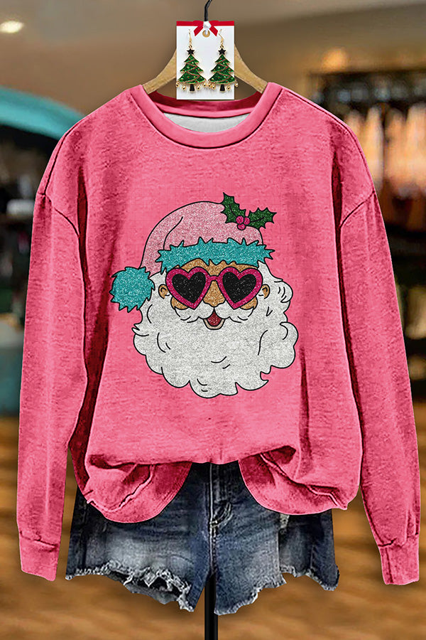 Vintage Santa Palooza Print Sweatshirt