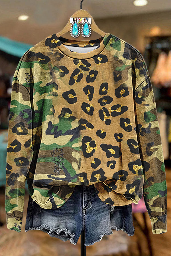 Leopard Camouflage Print Sweatshirt