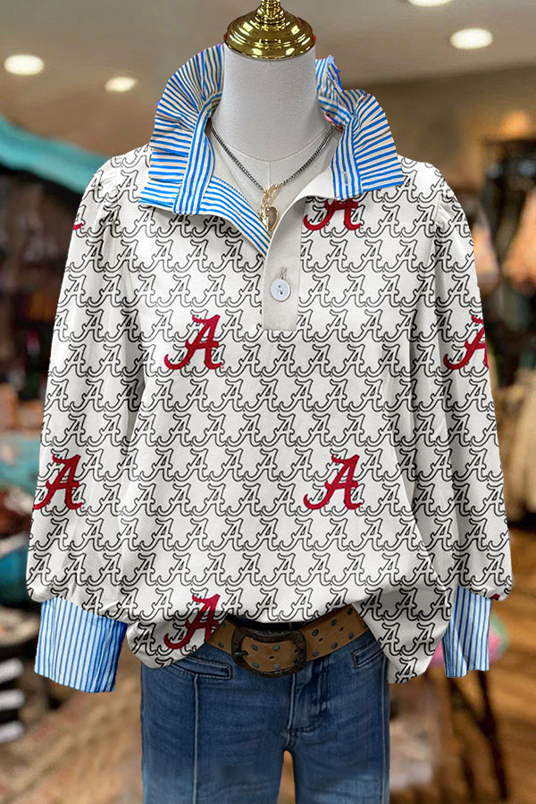 Alabama University Print Striped Top