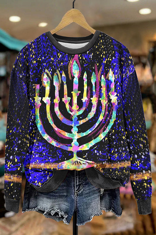 Hanukkah Star Menorah Sweatshirt