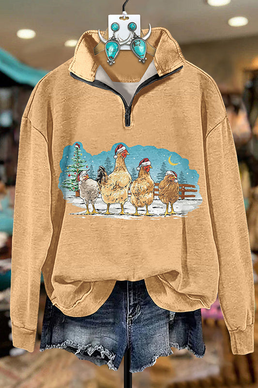 Ranch Christmas Hen Zip Sweatshirt