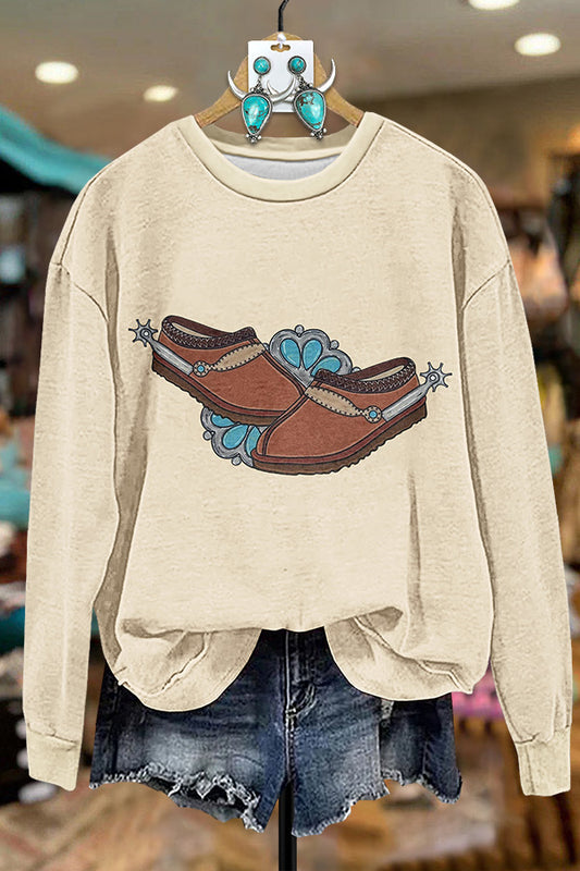 Turquoise Snow Boots Sweatshirt