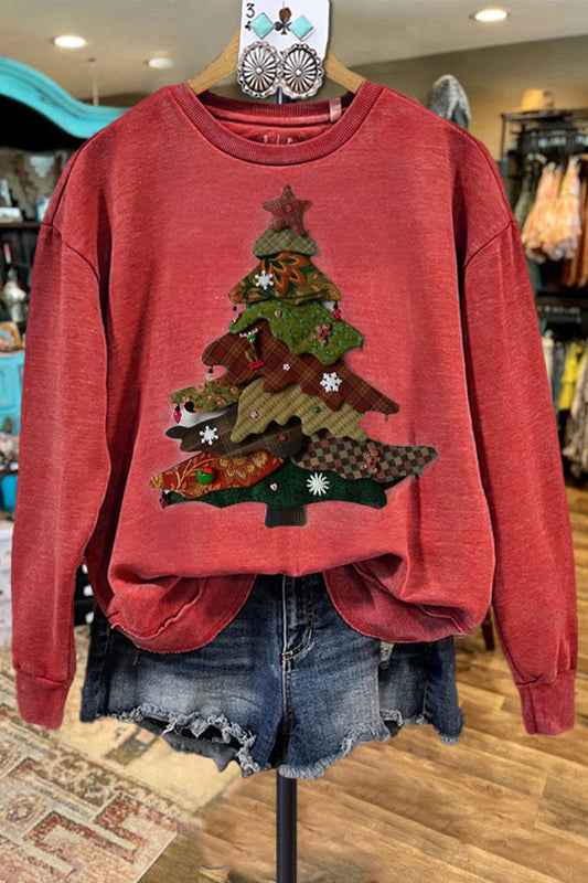 Classic Contrast Christmas Tree Sweatshirt