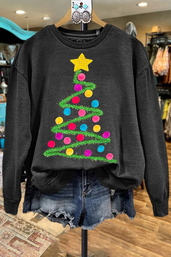 Classic Christmas Tree Contrast Sweatshirt