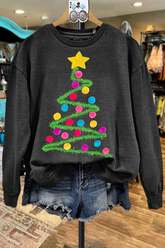 Classic Christmas Tree Contrast Sweatshirt