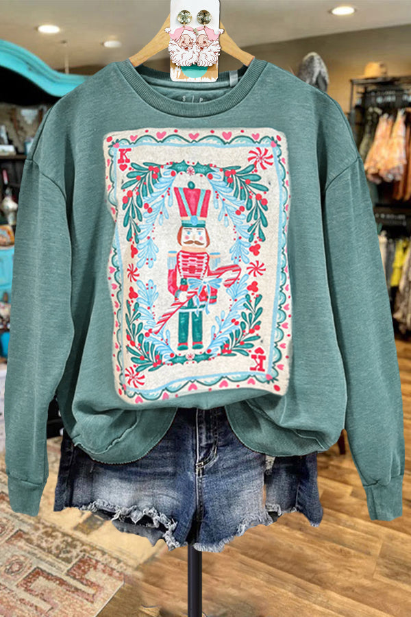 Classic Contrast Nutcracker Print Sweatshirt