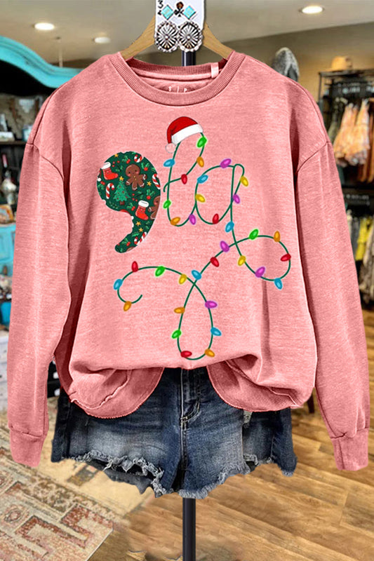 Classic Contrast Color Christmas Sweatshirt