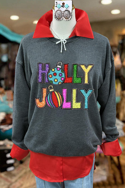 Classic Contrast Color Christmas Sweatshirt