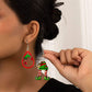 Grinch Bell Green Monster Earrings