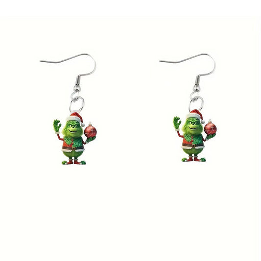 Grinch Christmas Tree Earrings