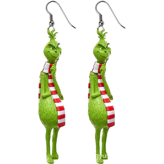 Christmas Cartoon Fashion Grinch Earrings