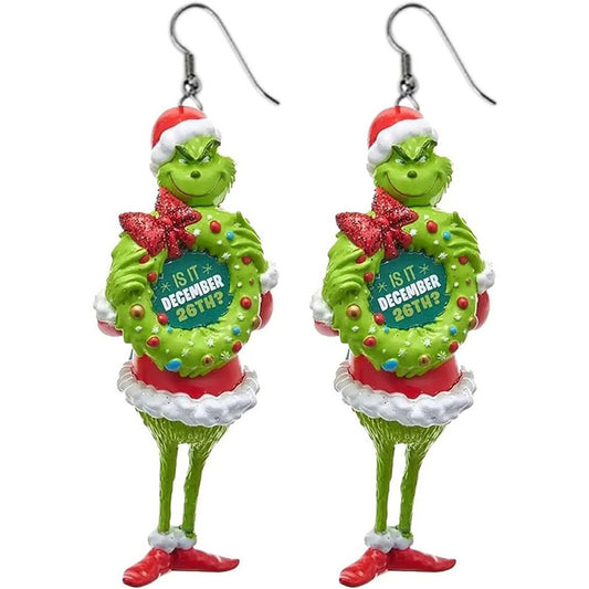 Christmas Cartoon Fashion Grinch Earrings