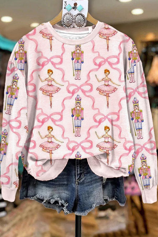 Christmas Nutcracker Print Sweatshirt