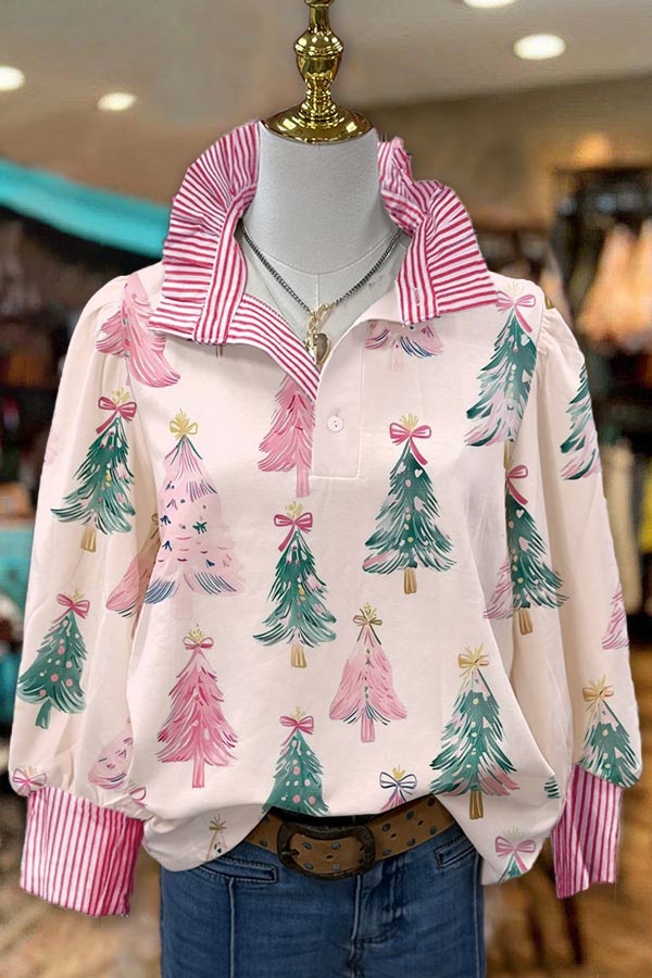 Christmas Tree Print Top