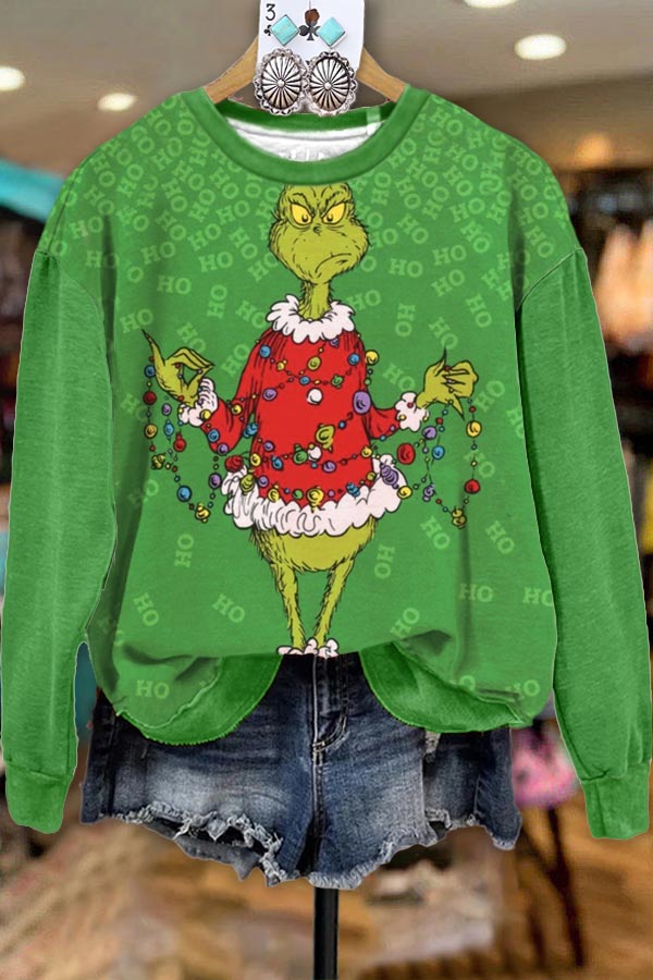 Casual Grinch Print Sweatshirt