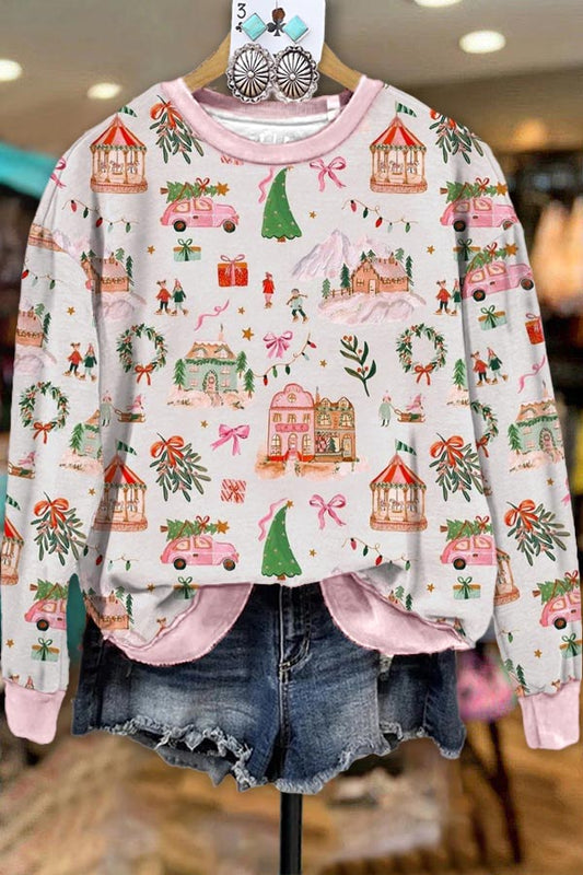 Classic Christmas Print Sweatshirt