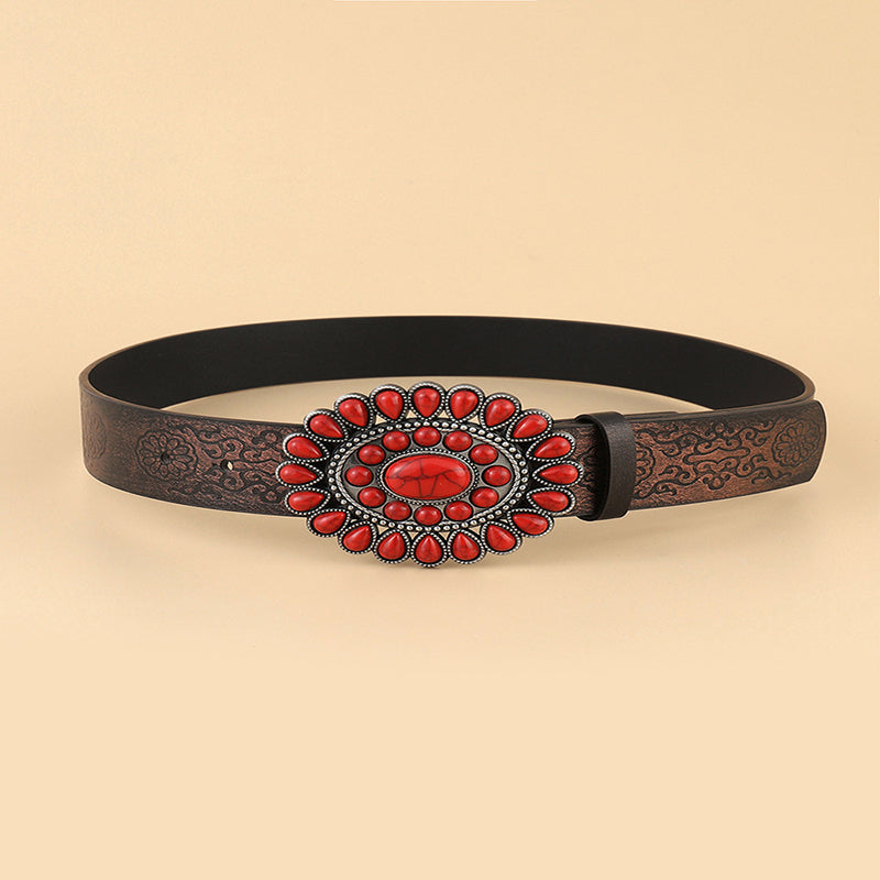 Ethnic Red Turquoise Belt