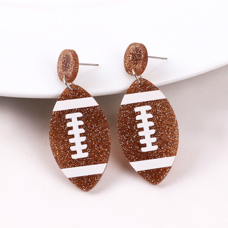 Sports Baseball Acrylic Earrings